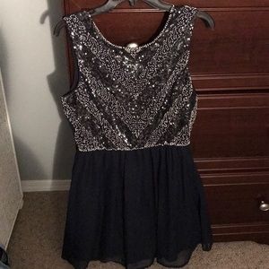 Navy and Silver Formal Dress